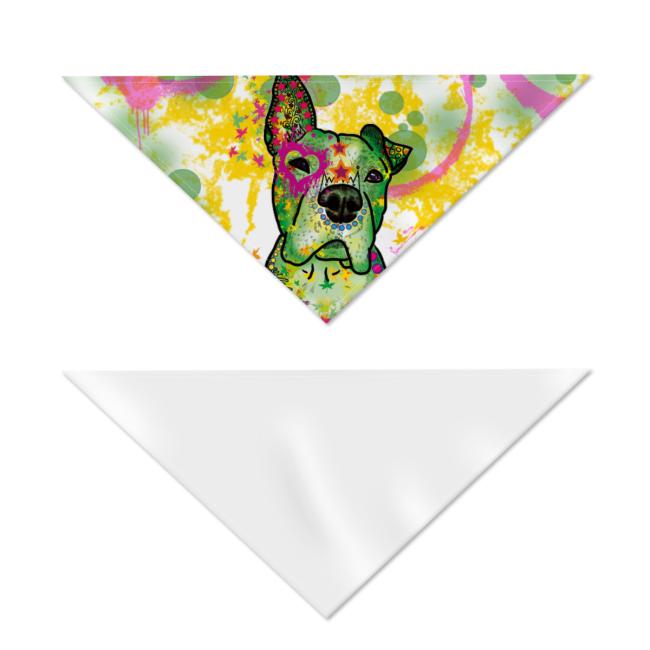 Preview: Hunde-Bandana Tyson - Popart Hundedesign, 100 % Polyester, 70x30 cm, verstellbar, waschbar